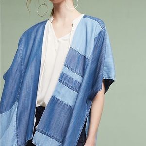 Cloth & Stone Anthropologie Denim Patchwork Kimono